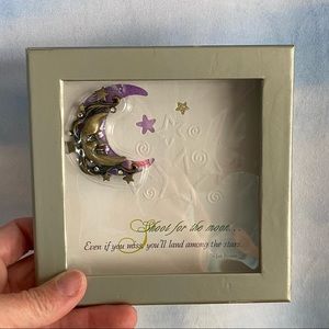 Moon pin with gift box and quote